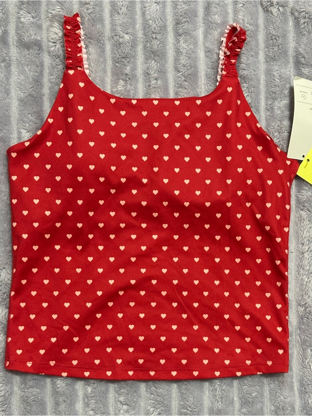 All in Motion Girls Ruffle Tank Top — Red Heart Print — Size L (10/12)